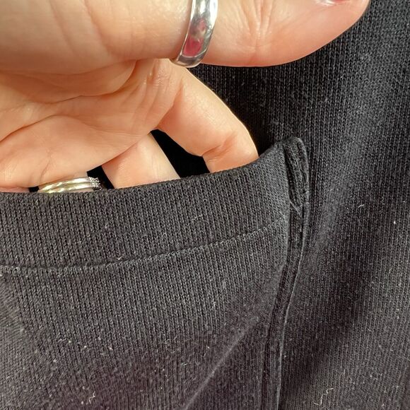 Vtg Express Tricot XS Cardigan Sweater Button Up Long Relax Black Whimsigoth - Picture 3 of 12